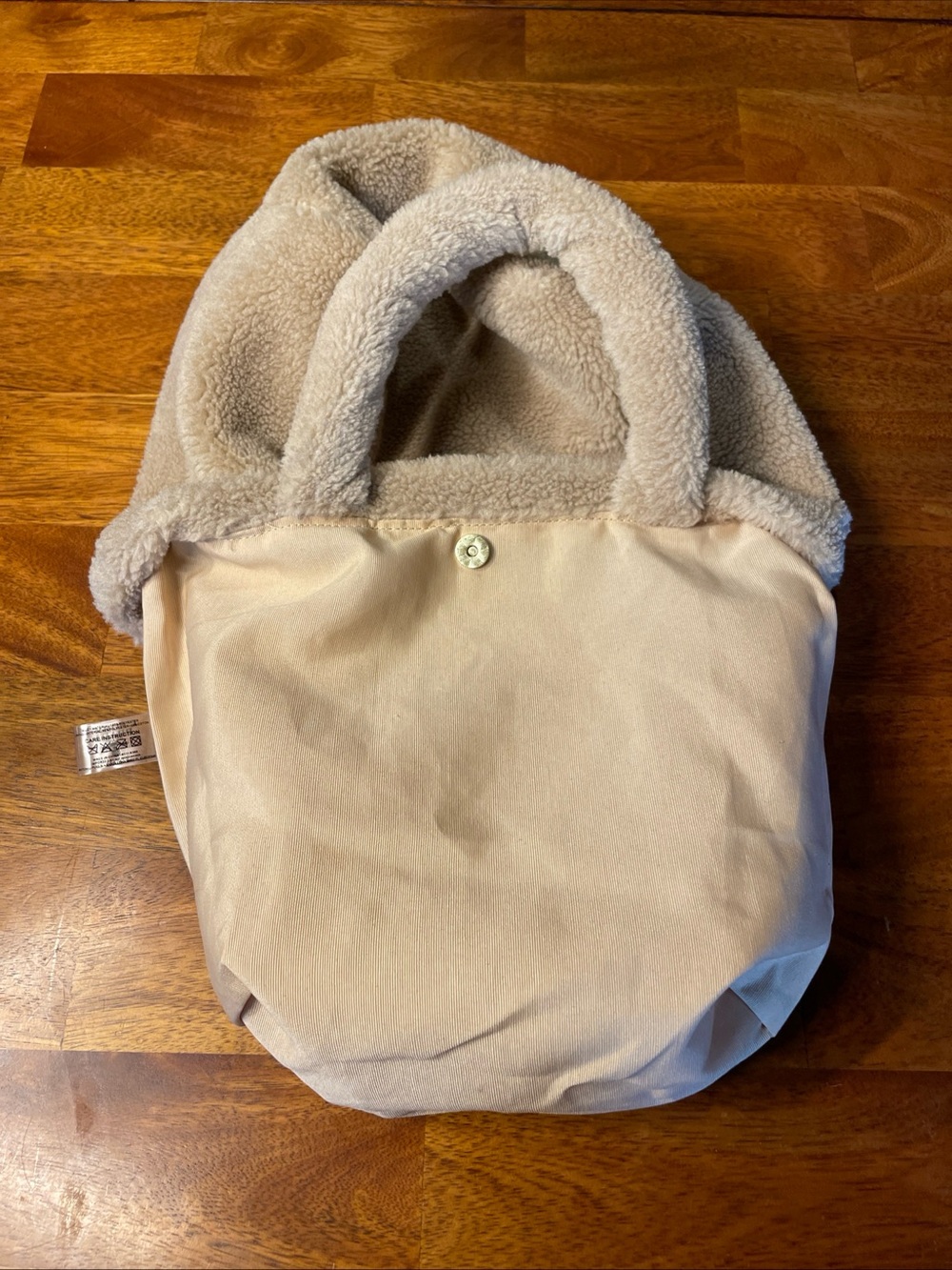 Prada L’Homme Tan Teddy Plush Sherpa Tote Bag EUC Appears New - Picture 6 of 12